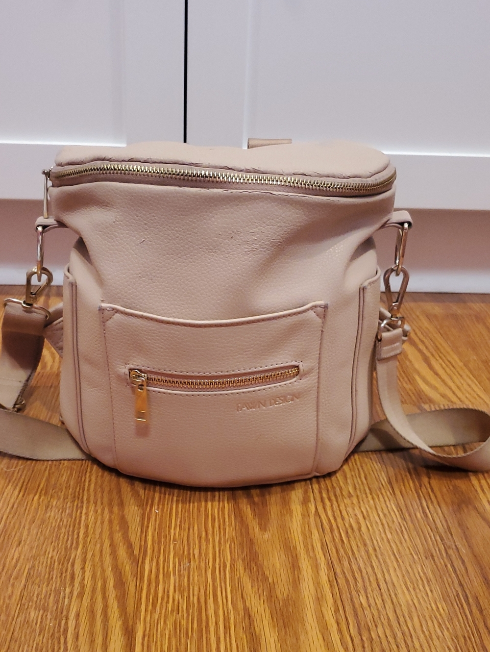 Fawn Design Mini Baby Diaper Bag Backpack In Blush Pink With Gold Hardware